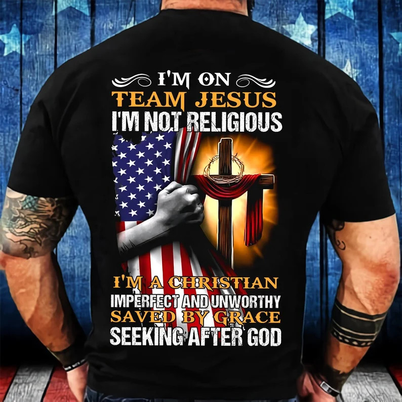 Team Jesus Christian Faith Patriotic Graphic T Shirt Gift Tee