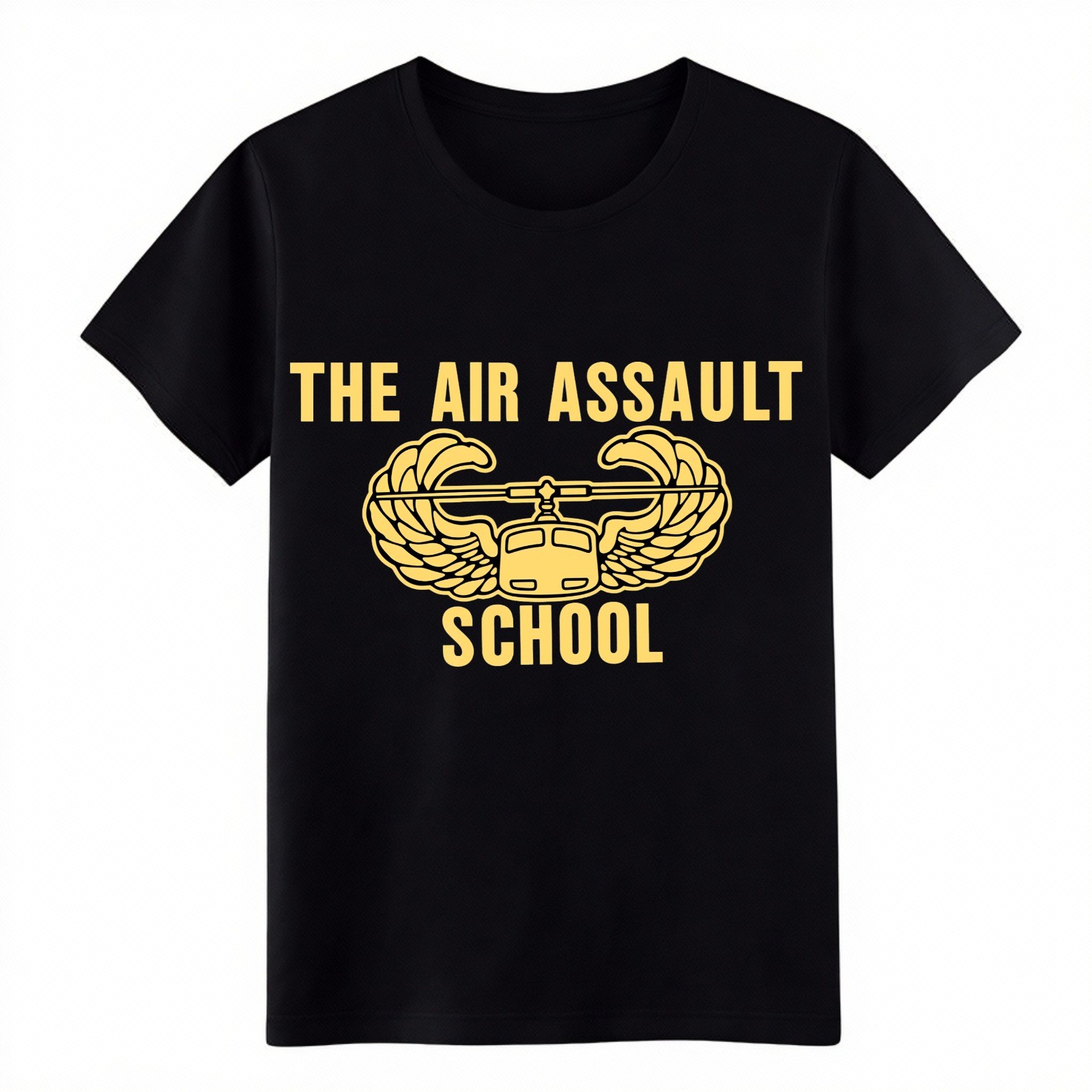 Unisex Veteran The Air Assault School Graphic T-Shirt,Military Helicopter Tee