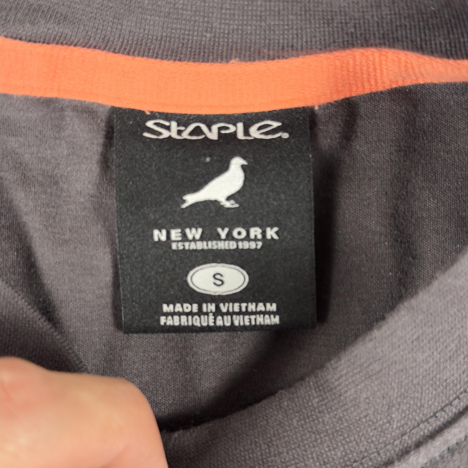 Staple Pigeon Shirt Mens Small Gray Zip Pocket Logo Streetwear Cotton SPG-TS-02