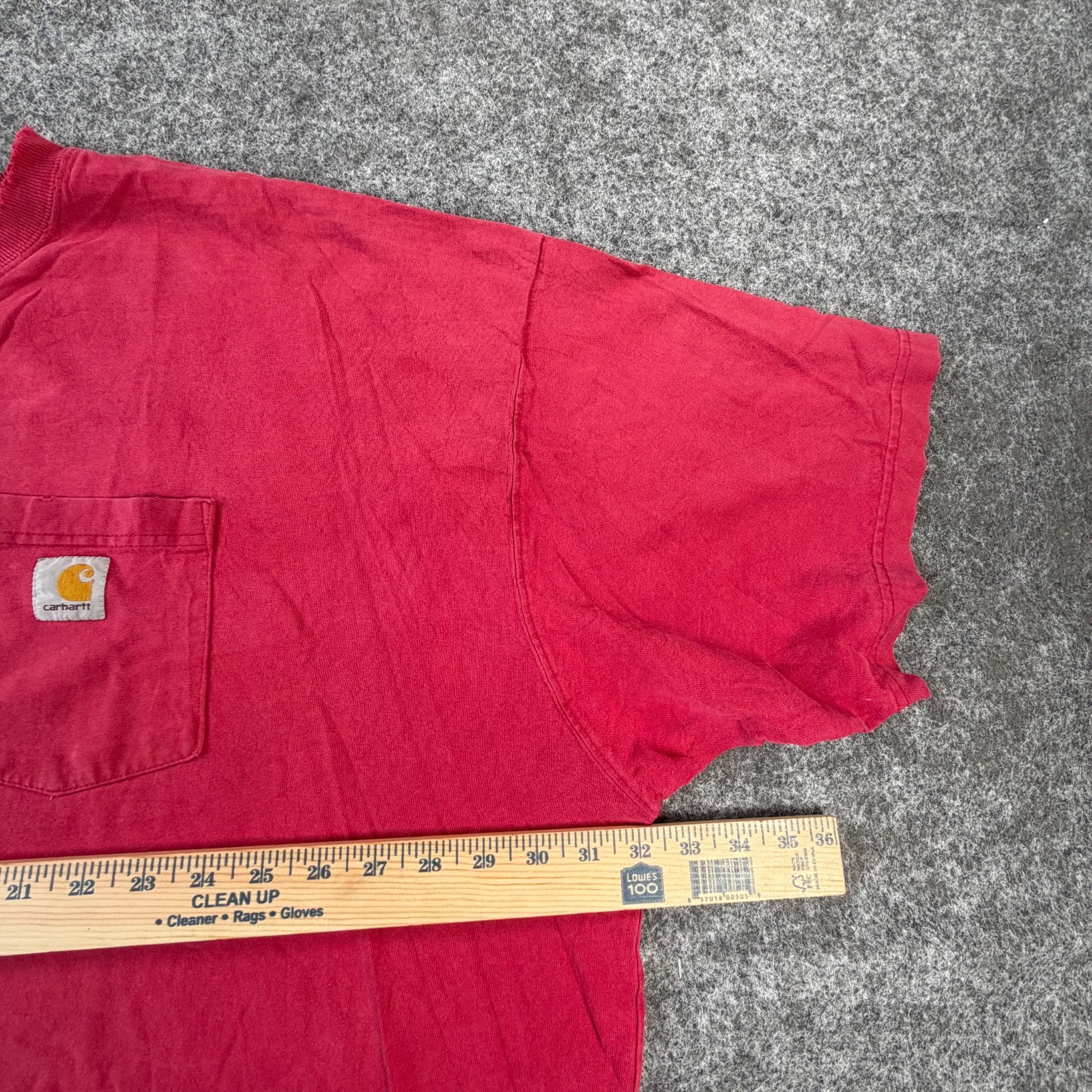 Carhartt Iconic K87 Pocket T Shirt Mens 4XL Red Cotton Short Sleeve Loose Fit