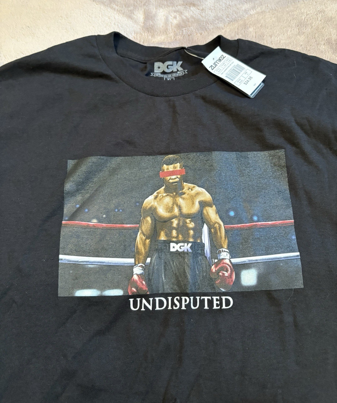 DGK Undisputed Iron Mike Tyson Men’s T Shirt Black Size XL 100% Cotton NWT