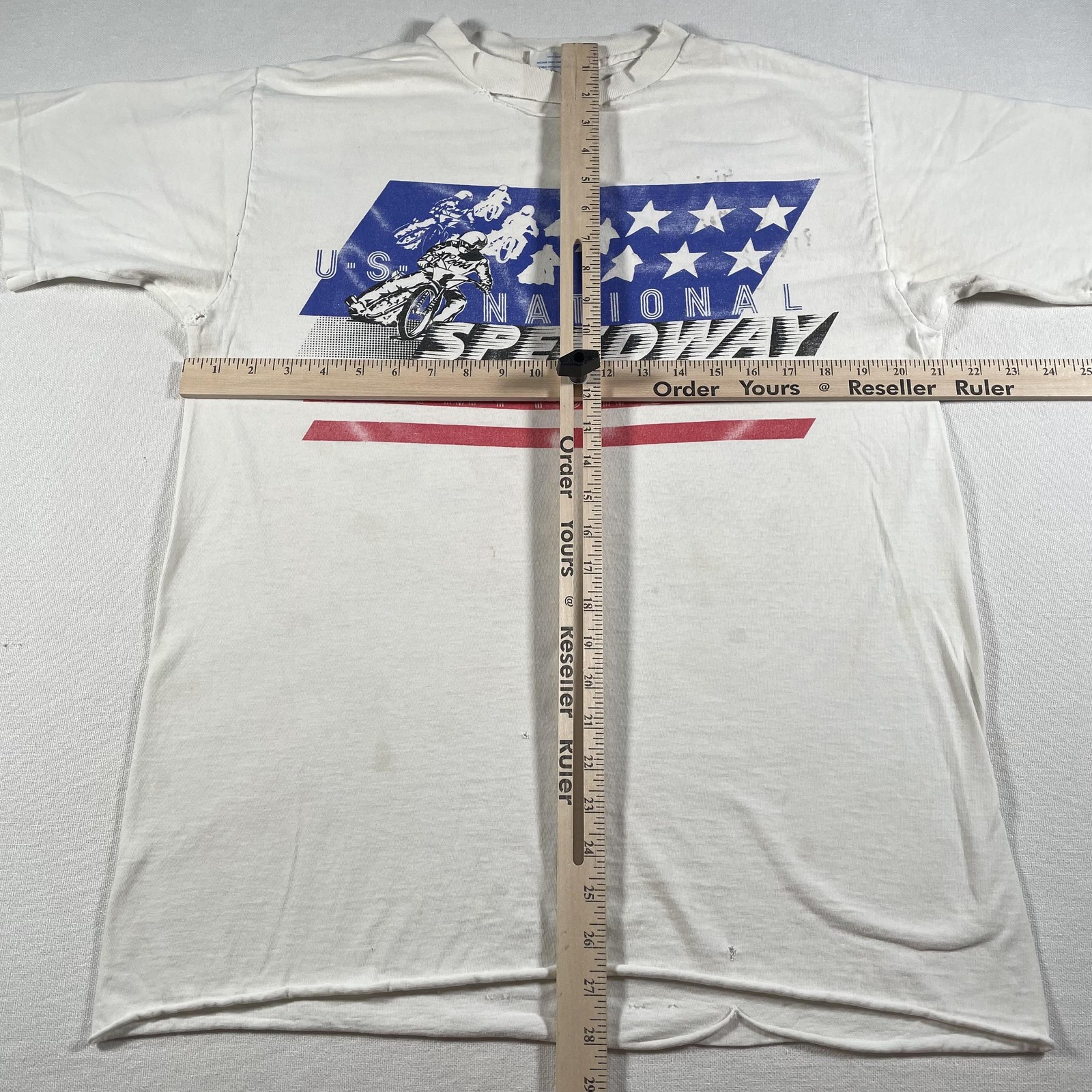 Vintage Speedway Racing Shirt Mens Large White Coors USA Moto Championship 80s