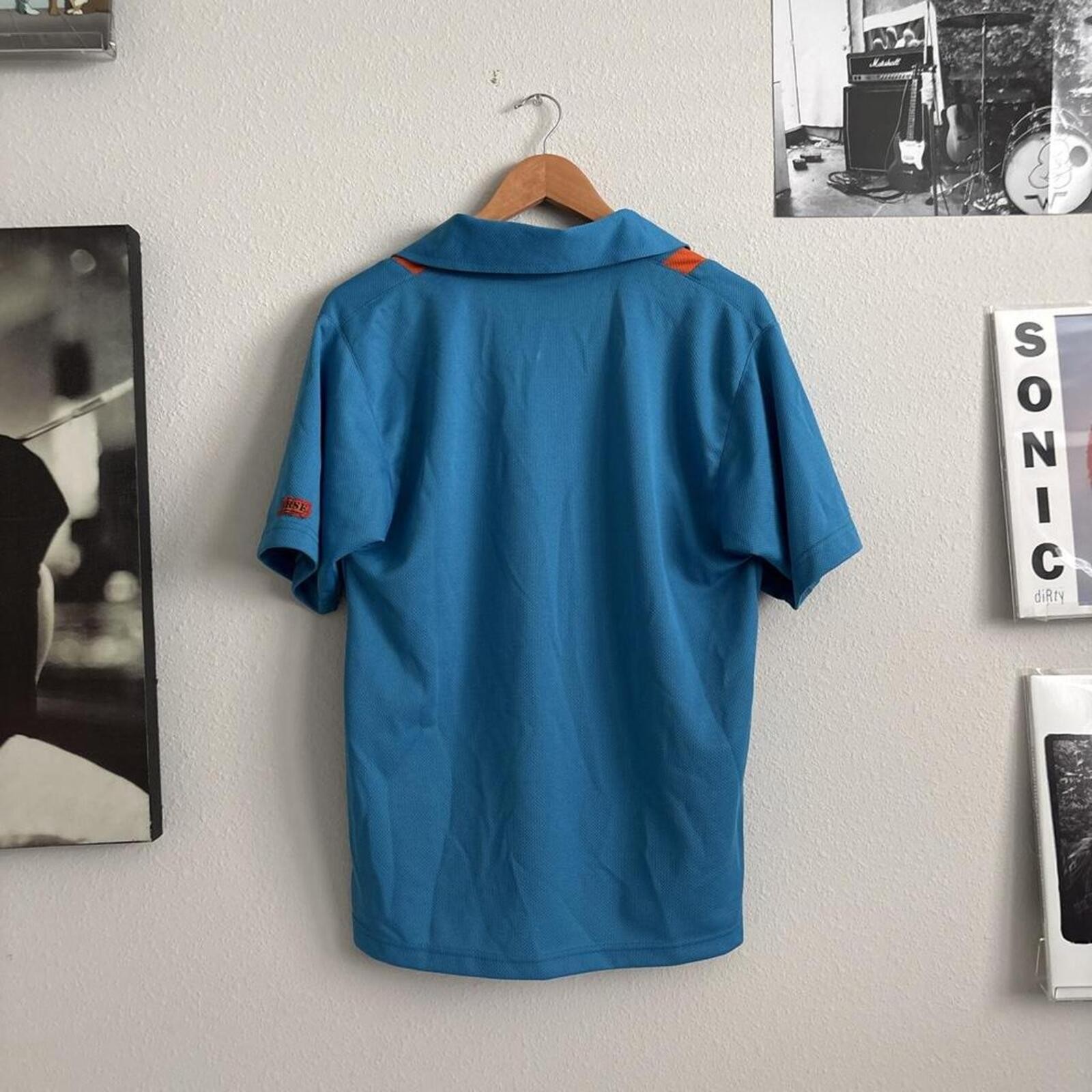 Vintage India Cricket Jersey RSE Sportswear Size 40 Blue Spellout Polo Shirt