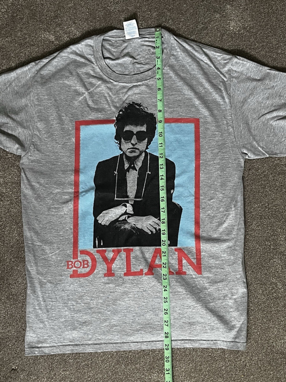 Bob Dylan Graphic T Shirt Gray Adult Large Music Band Tour Style Tee
