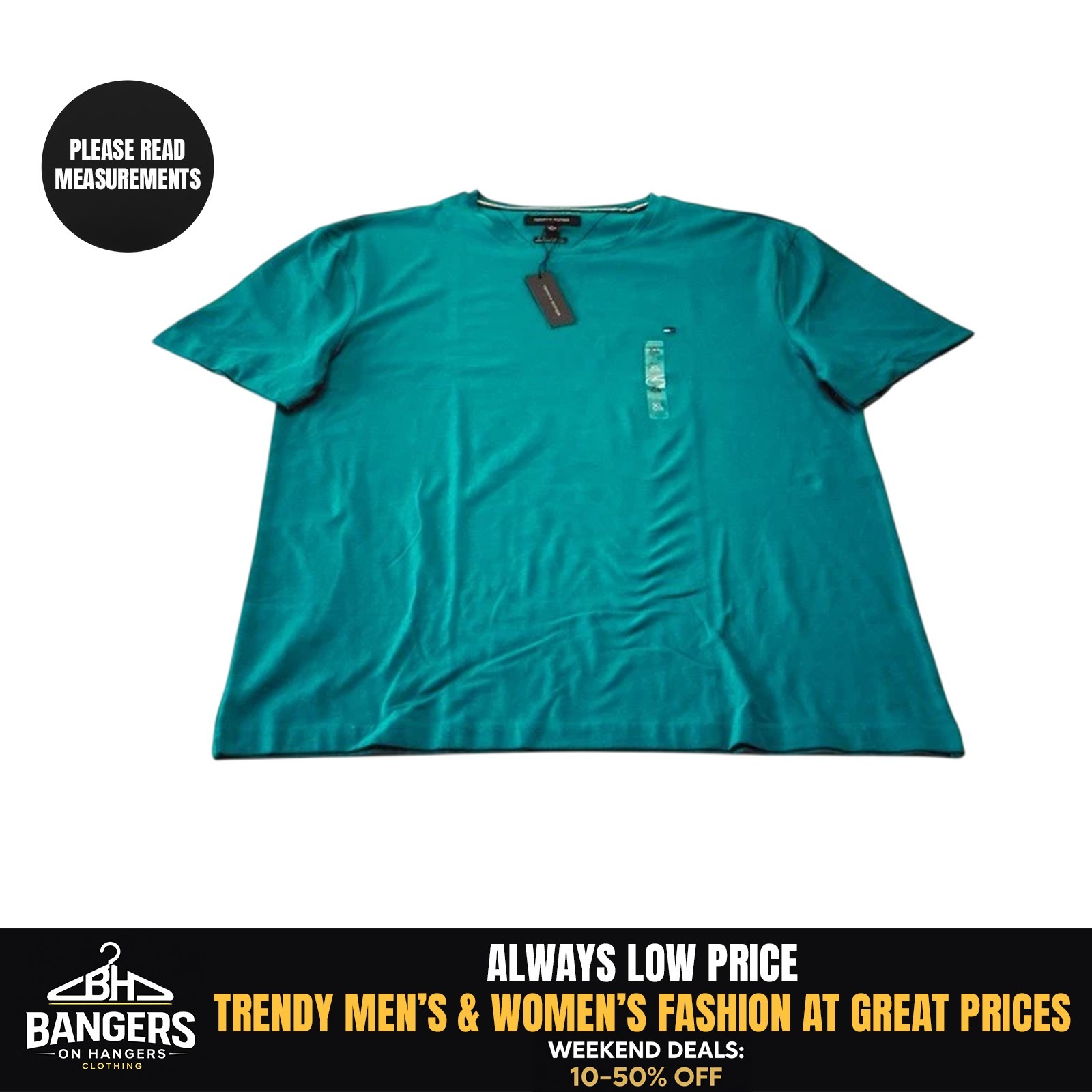 NWT Tommy Hilfiger Crew Neck T-Shirt Men’s XL Green Stretch Quick Dry 9273