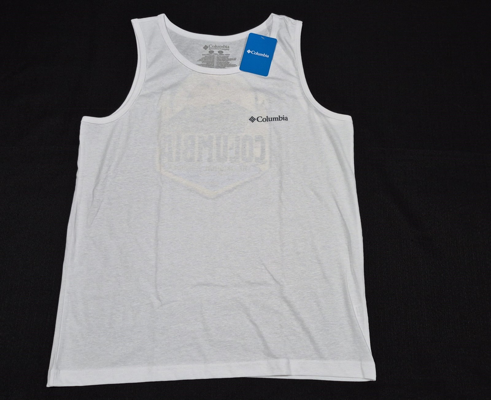 Columbia Men’s Outdoor Graphic White Tank Top Black Sleeveless Sports