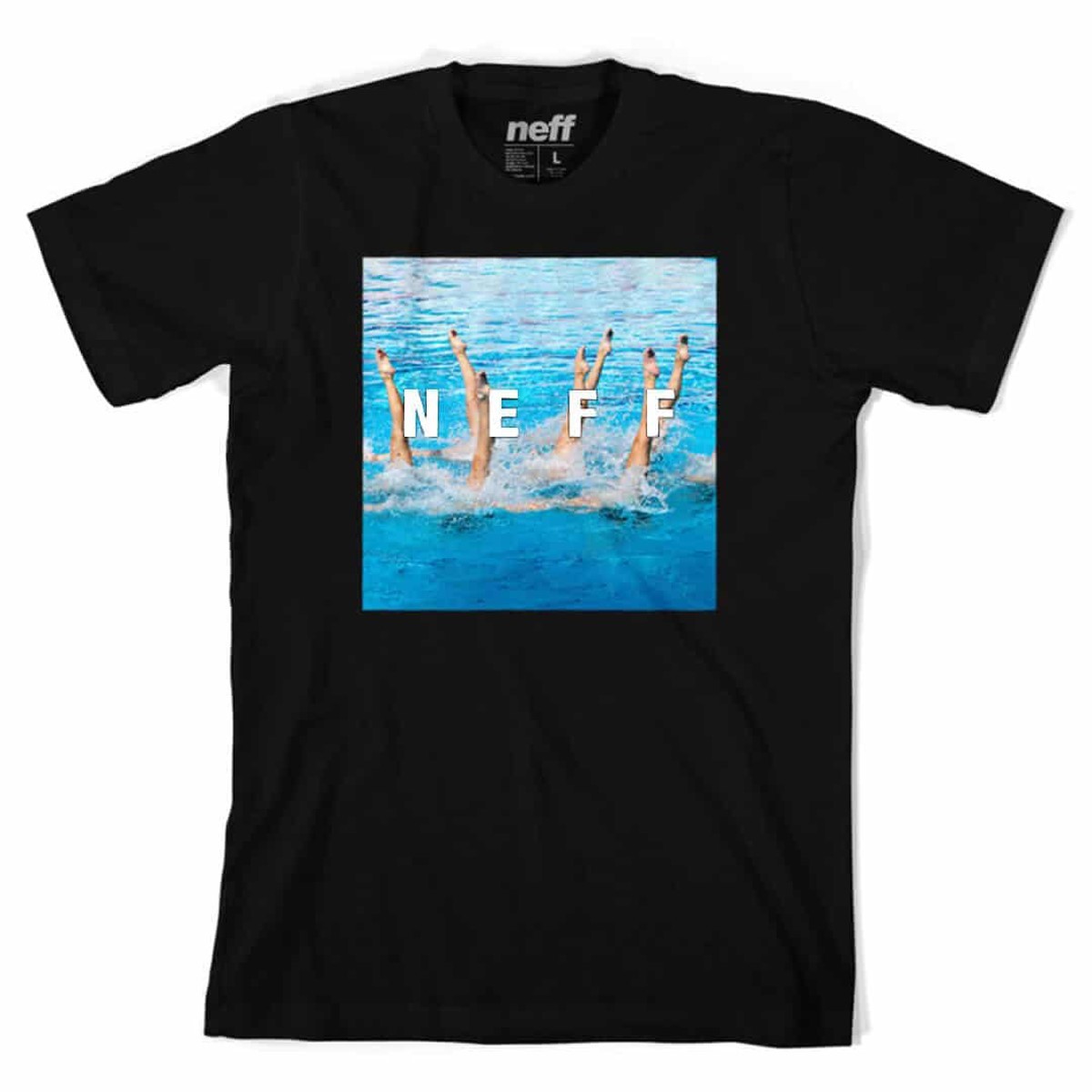 Neff Swim Square Cotton Crew Neck Short Sleeve T-Shirt, Men’s Large, Black New