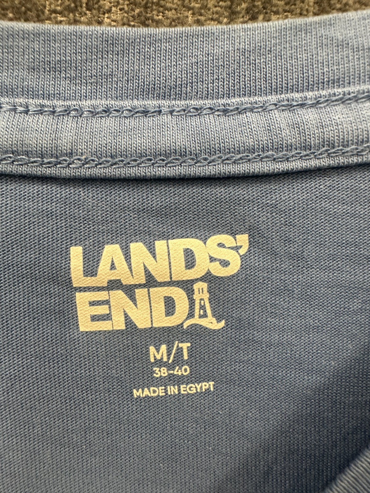 Lands’ End Shirt Mens M/T(38-40) Blue Comfort Retro Long Sleeve Everyday Wear