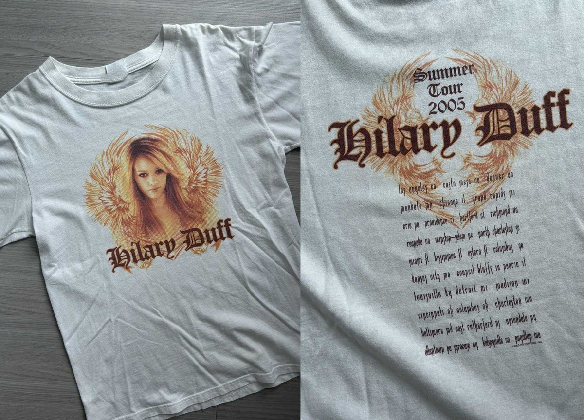 Popular 2 Sides Hilary Duff 00’ WHite Cotton Gift Funny All Size Tee NP63.107