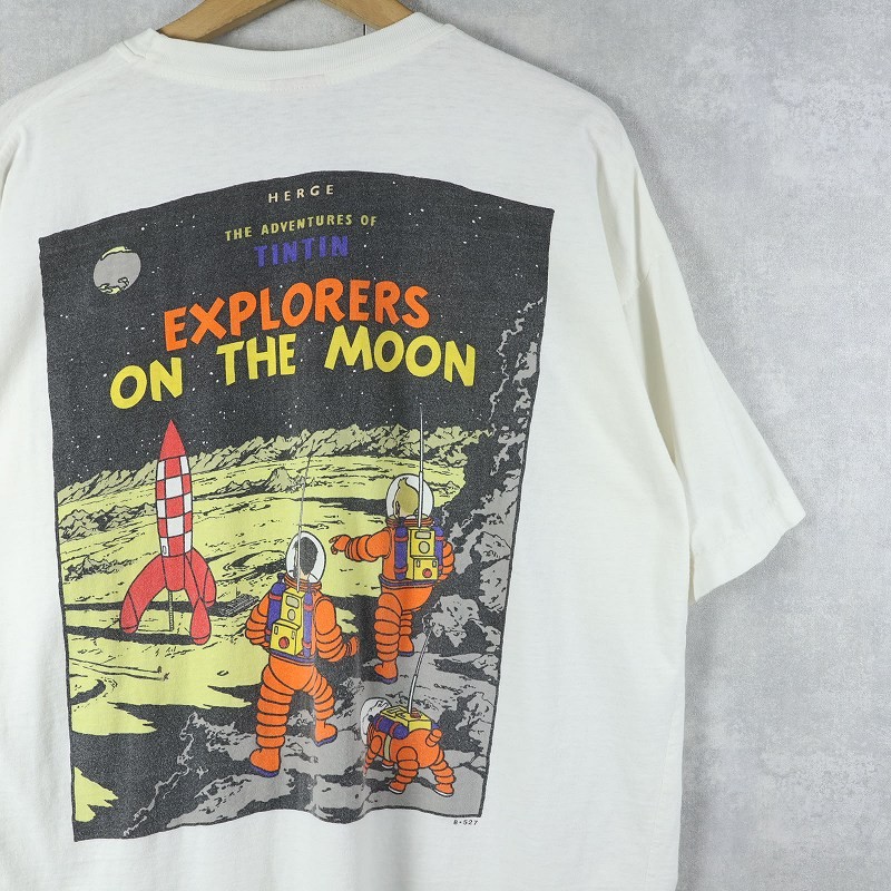 90’s The Adventures of Tintin “EXPLORERS ON THE MOON” Character Print Tee S-5XL