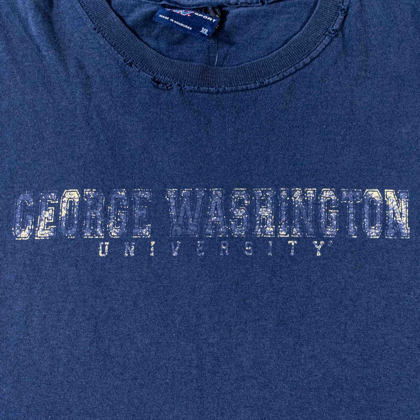 VTG George Washington University Sleeveless T Shirt XL MV Sport Y2K Distressed