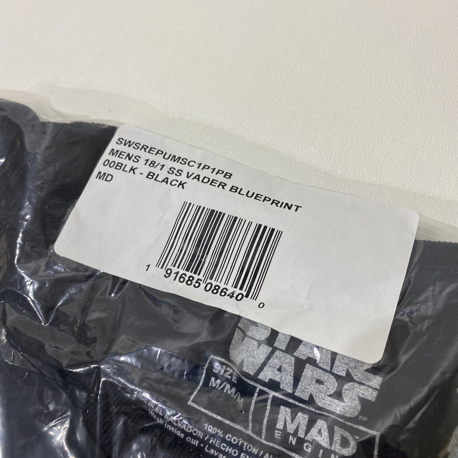 NEW – Mad Engine Darth Vader Schematic Blueprint Graphic Tee Tshirt – MED – BLK
