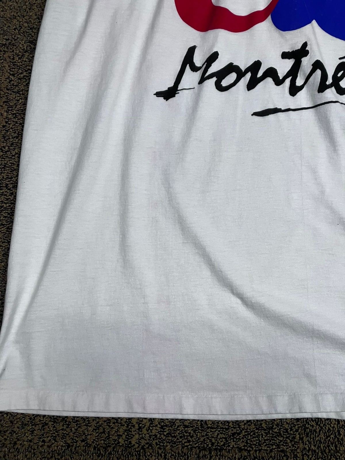 Numeg Mills T-Shirt Mens M Montreal Expos MLB Graphic White Vintage Tee Big Logo