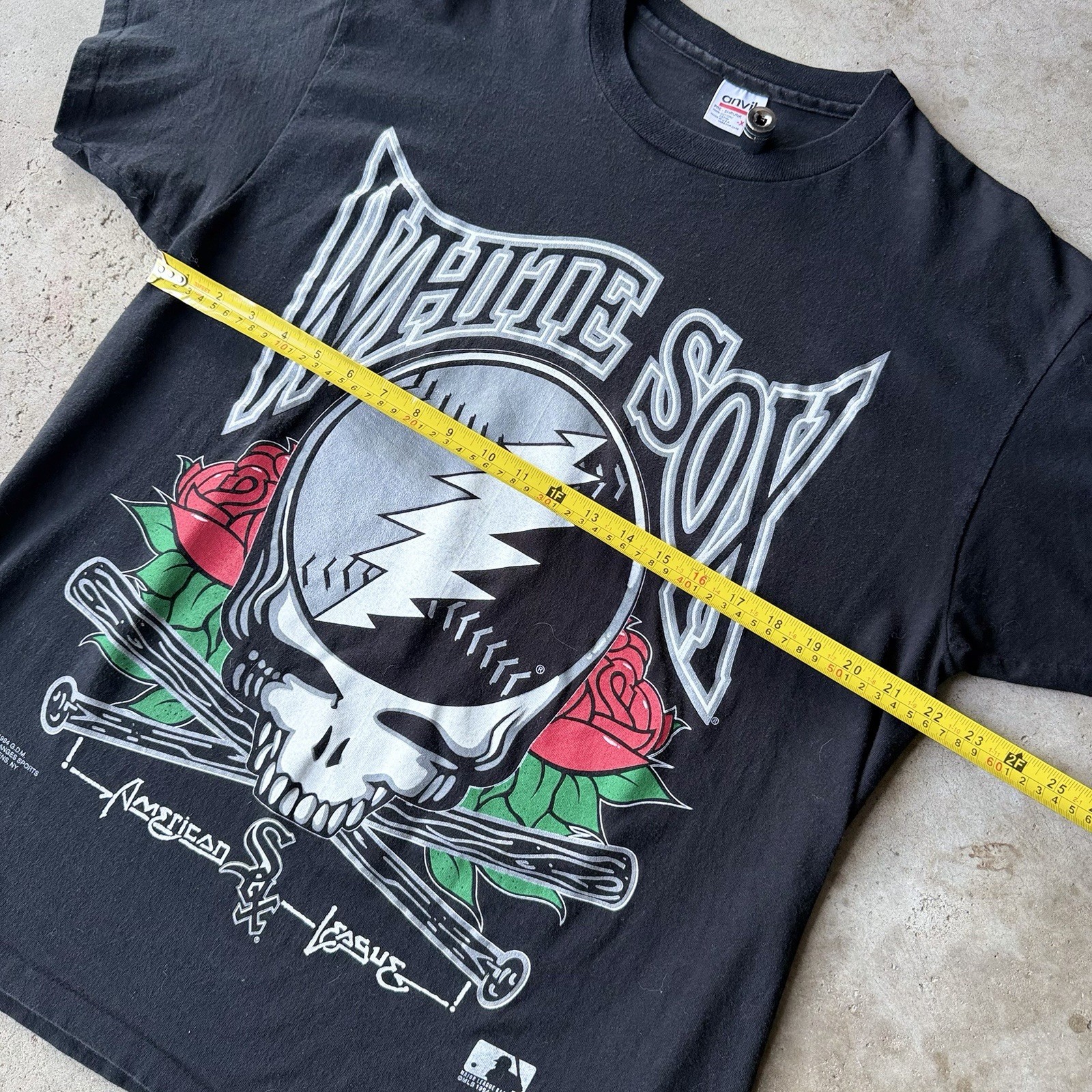 vintage grateful dead chicago white sox band graphic t-shirt anvil xl