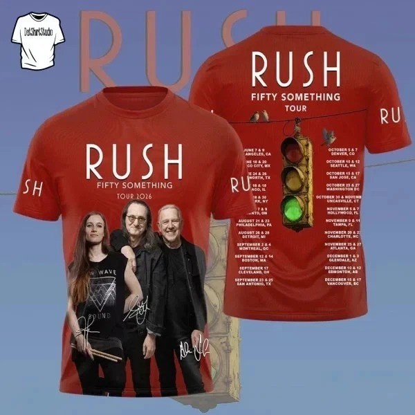 Rush 2026 Fifty Something Tour 3D T-Shirt Rock Band Graphic BB921