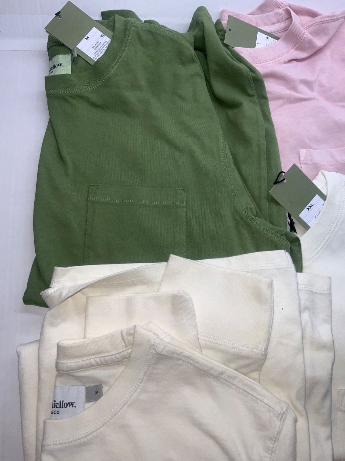 Thick LONG SLEEVE mid weight Crew Neck POCKET T-Shirt Standard Fit Goodfellow