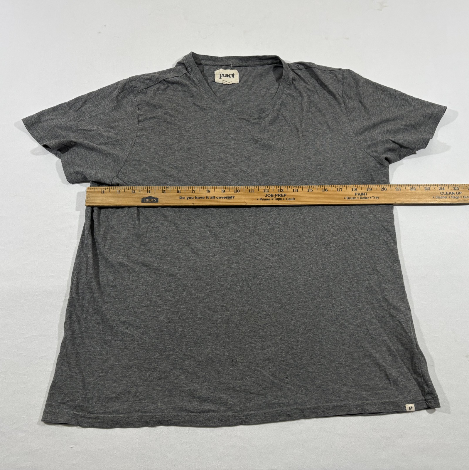 Pact Mens Gray Essential Crewneck Tee T-shirt Organic Basic Cotton Casual Sz L
