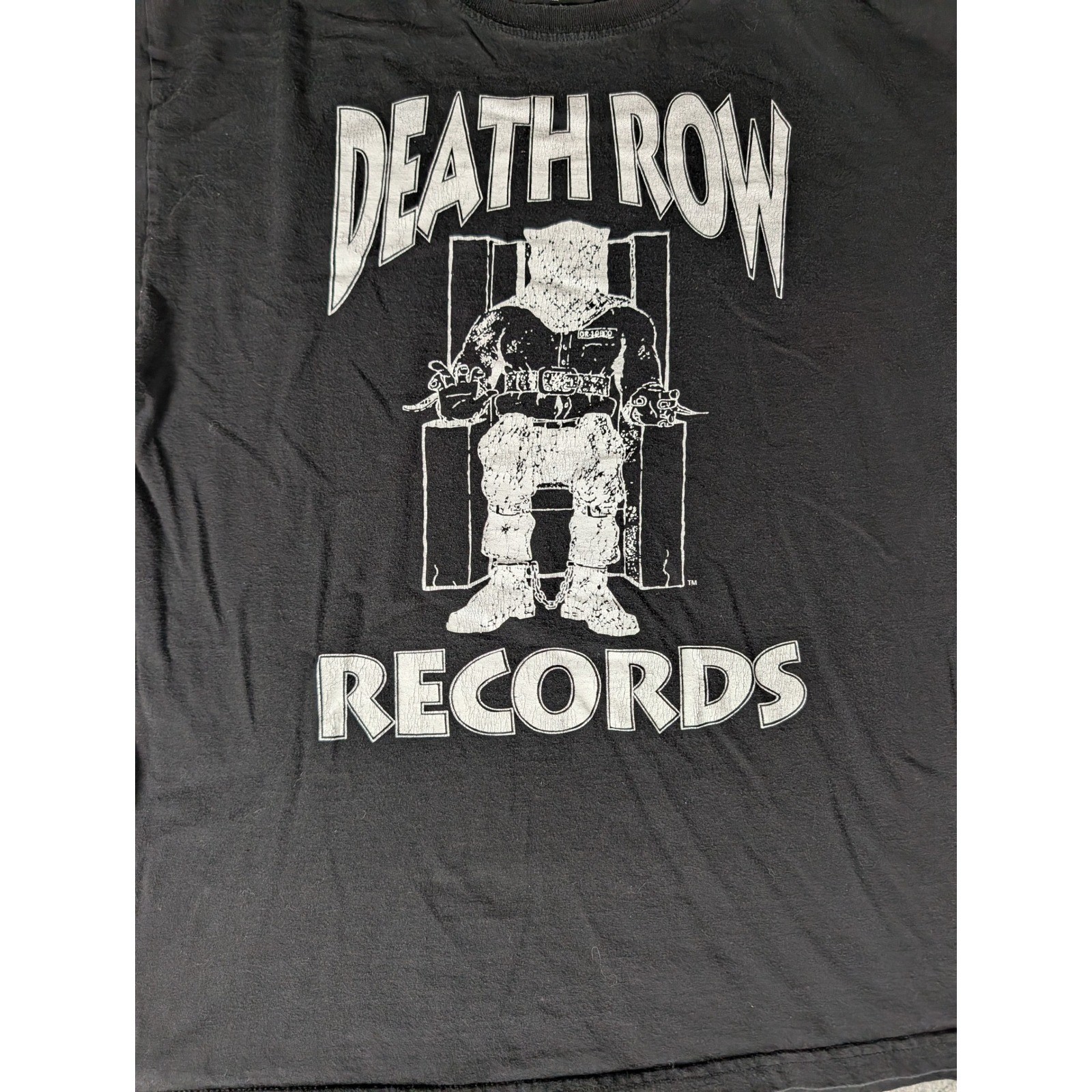 Death Row Records Long Sleeve Graphic T-Shirt Black Hip Hop Rap Tee Mens 5280