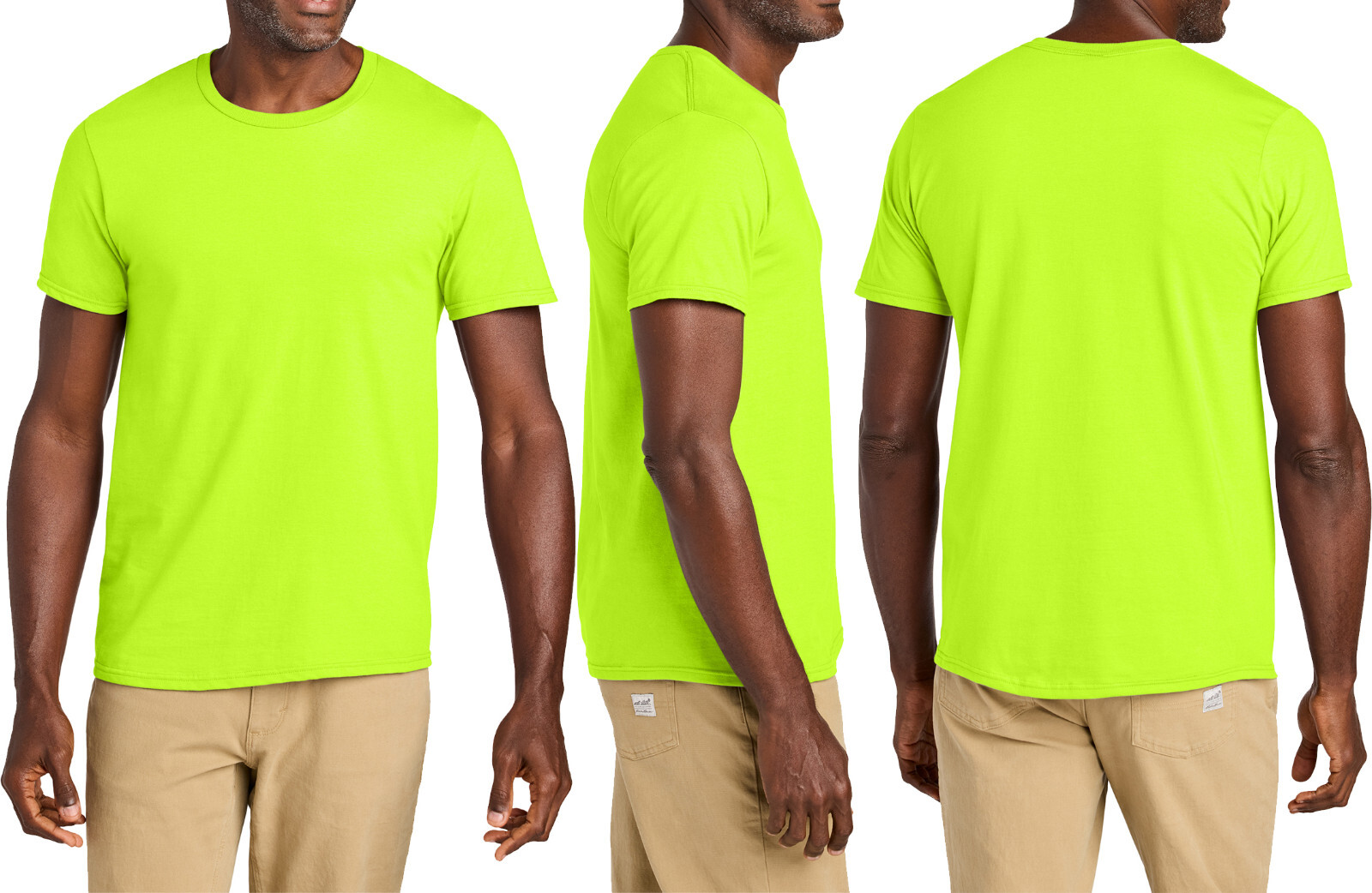 Mens Jerzees 100% Cotton Safety Green Orange T-Shirt Classic Fit Tee S-5XL NEW!