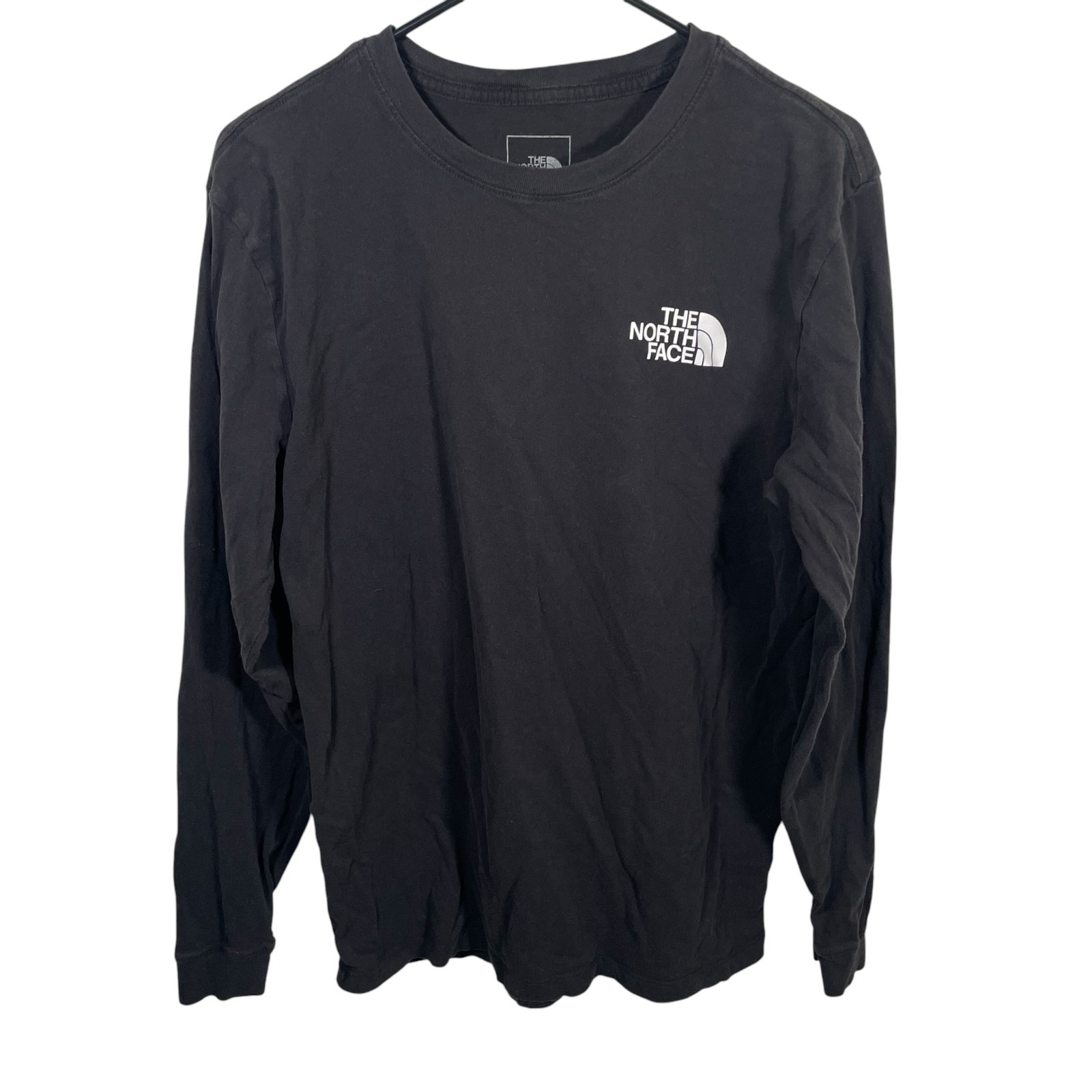 The North Face Long Sleeve T Shirt Mens Medium Crewneck Black Box Graphic Logo