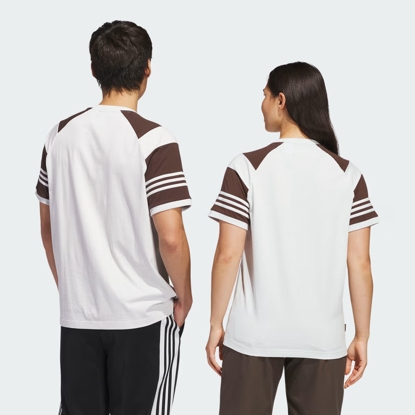 Adidas men Tyshawn Tee (Gender Neutral); Crystal White / Dark Brown; M