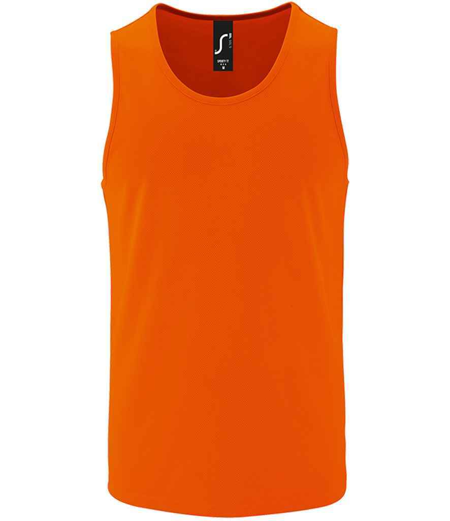SOLs Mens Sporty Polyester Performance Tank Top Vest Sleeveless T-Shirt S-3XL