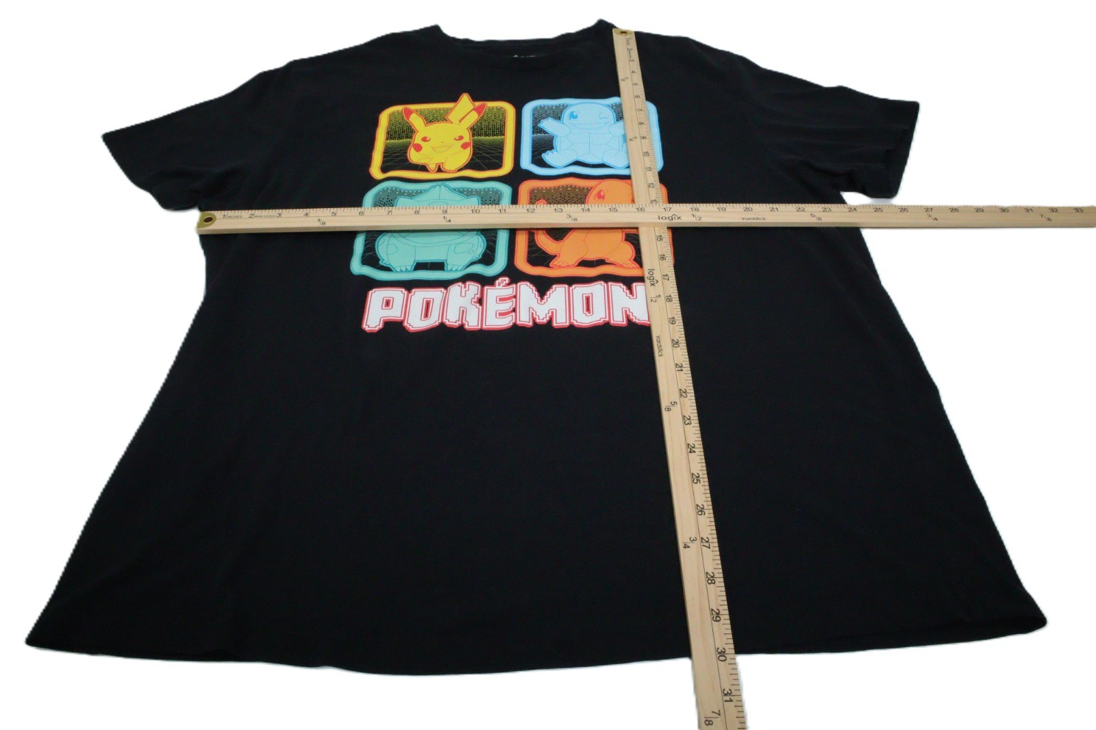 Pokémon Pikachu Squirtle Bulbasaur Charmander Graphic T-Shirt Men’s XL T0408