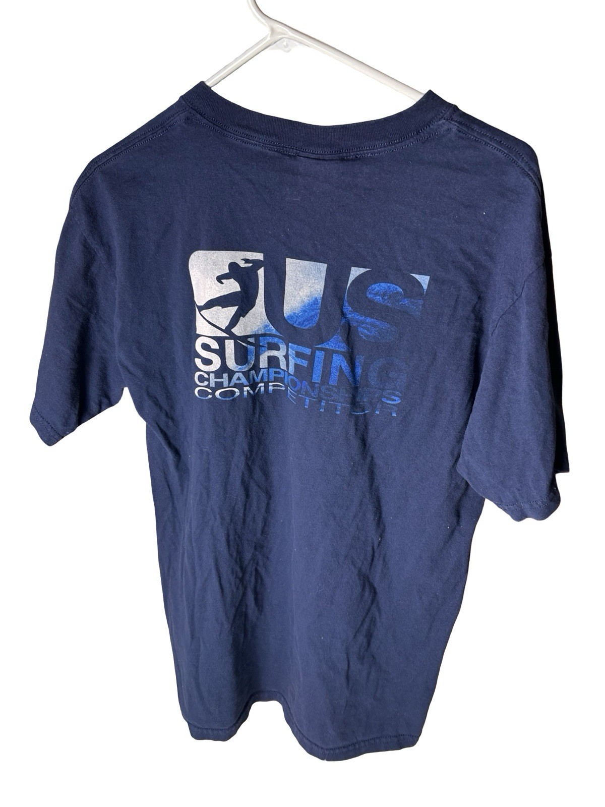 VTG US Surfing Championship 04 Competitor T-shirt Size M Navy Blue Short Sleeve