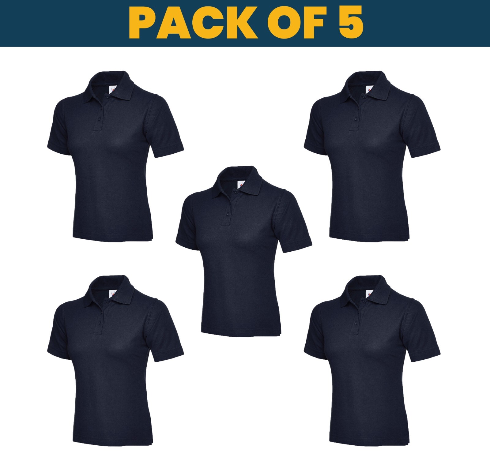 Pack of 3 & 5 Uneek Ladies Classic Polo shirt MULTI PACK workwear top UC106