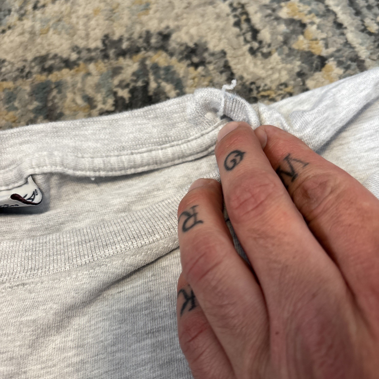 Bumfights DIY Screen-printed shirt, Large Vintage Pluma Gray, Indecline