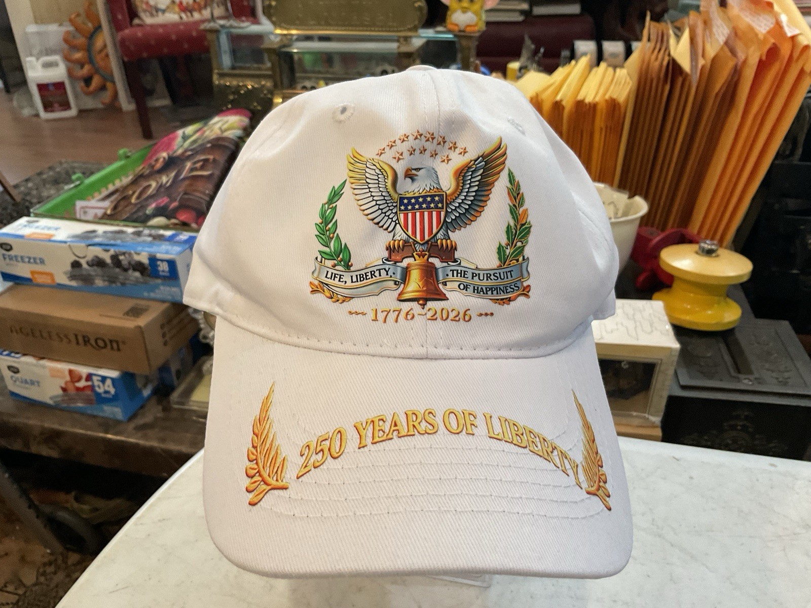 250th ANNIVERSARY USA HAT/ CAP ADJUSTABLE UNITED STATES 100% COTTON/PRINTED