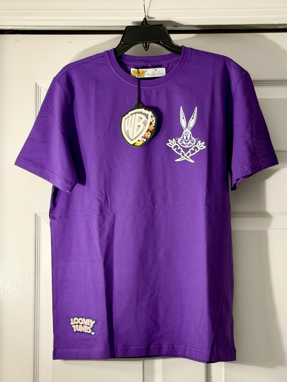 Looney Tunes Bugs Bunny Purple Cotton Graphic Tee Regular Fit Men’s M