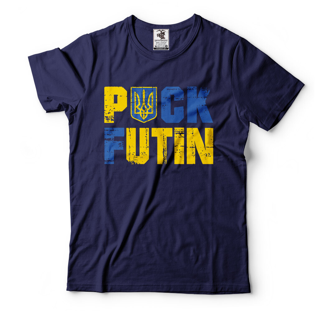 Anti Putin T-shirt Support Ukraine Tee shirt Stand for Ukraine Flag Trident tee