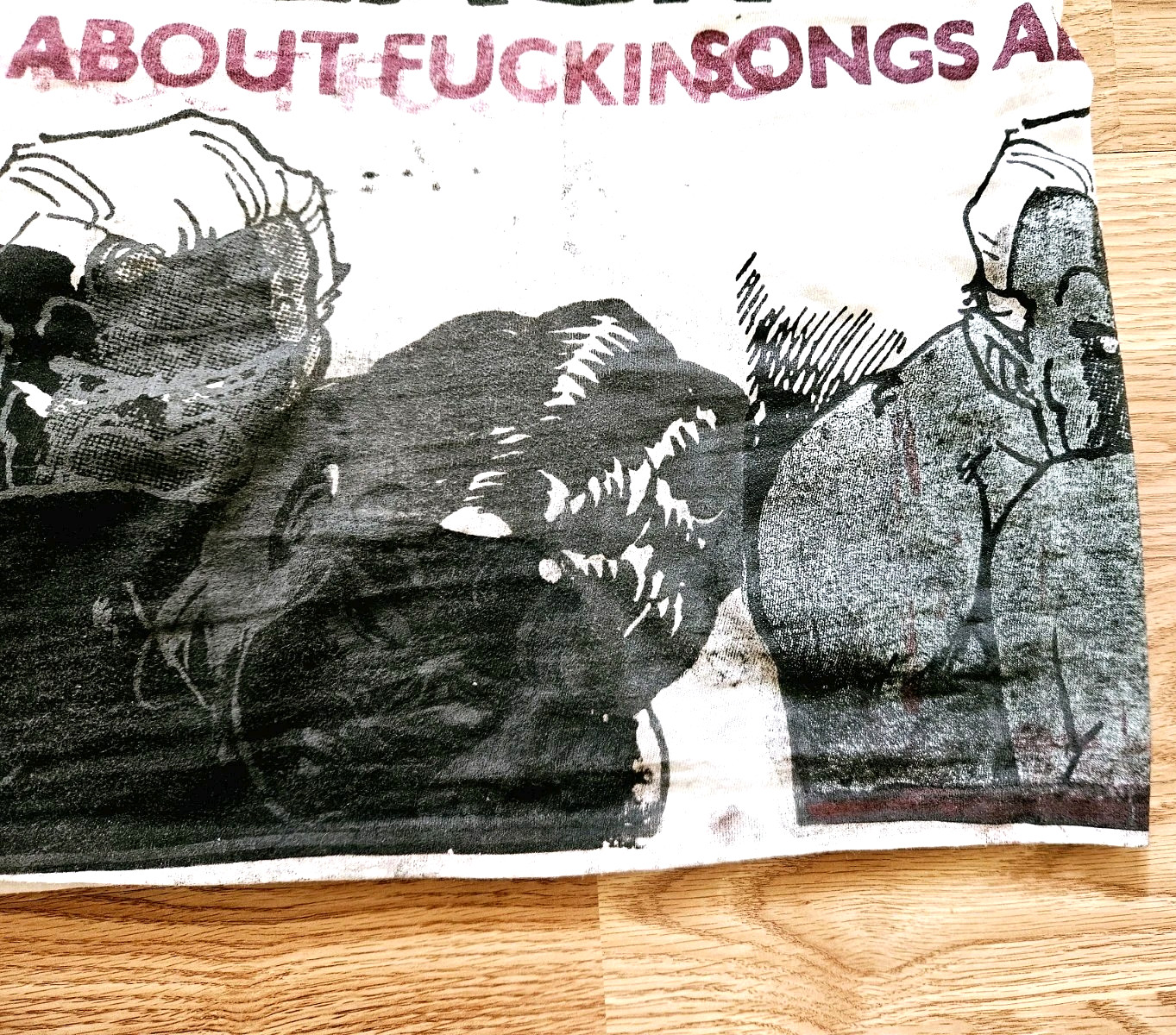 Vintage 80s Big Black Songs About F*cking Punk T Shirt Steve Albini Test Print L