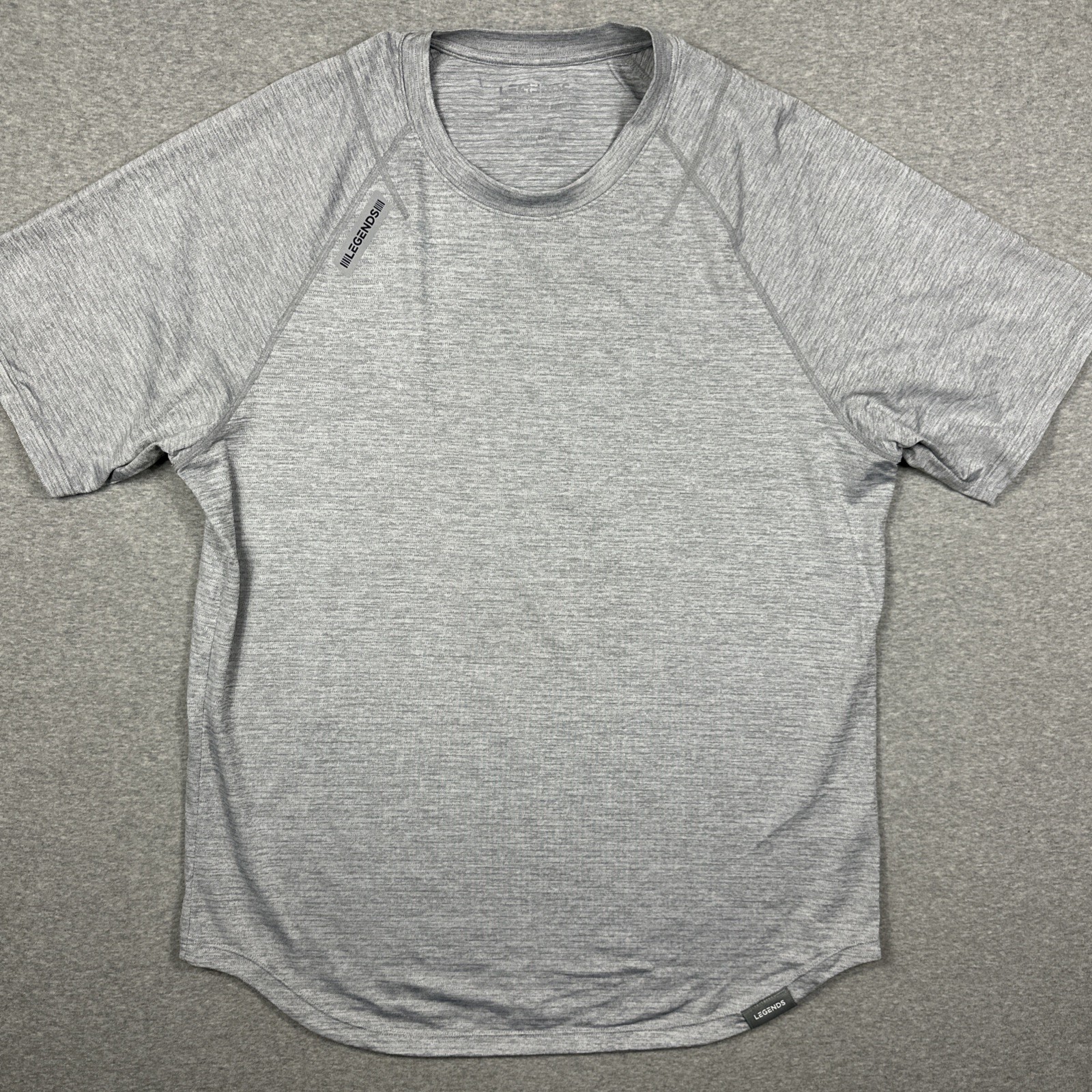 Legends Apparel Enzo T Shirt Mens Large Heather Gray Athletic Fit Performance