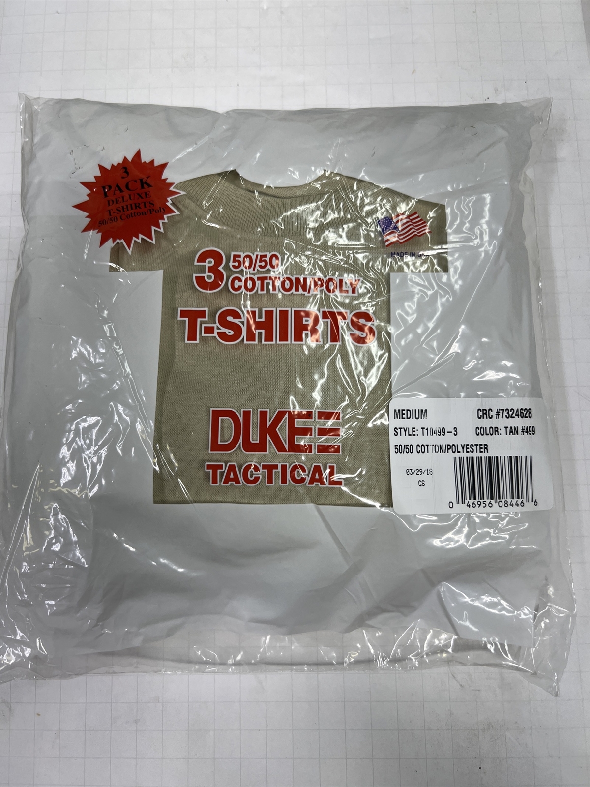 USGI Army Duke Sand 50-50 Crewneck Uniform Tactical T-shirt USA Medium 3pk NEW