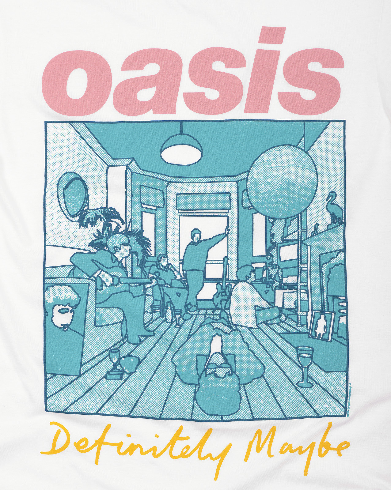 Official Oasis T Shirt Definitely Maybe Illustration Colour Reunion Tour New