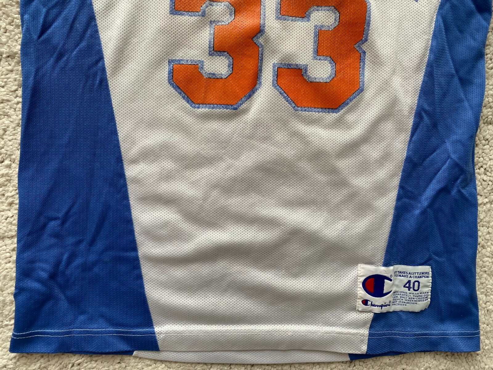 CHAMPION New York Knicks Patrick Ewing NBA Basketball Jersey Shirt 90’s Vintage