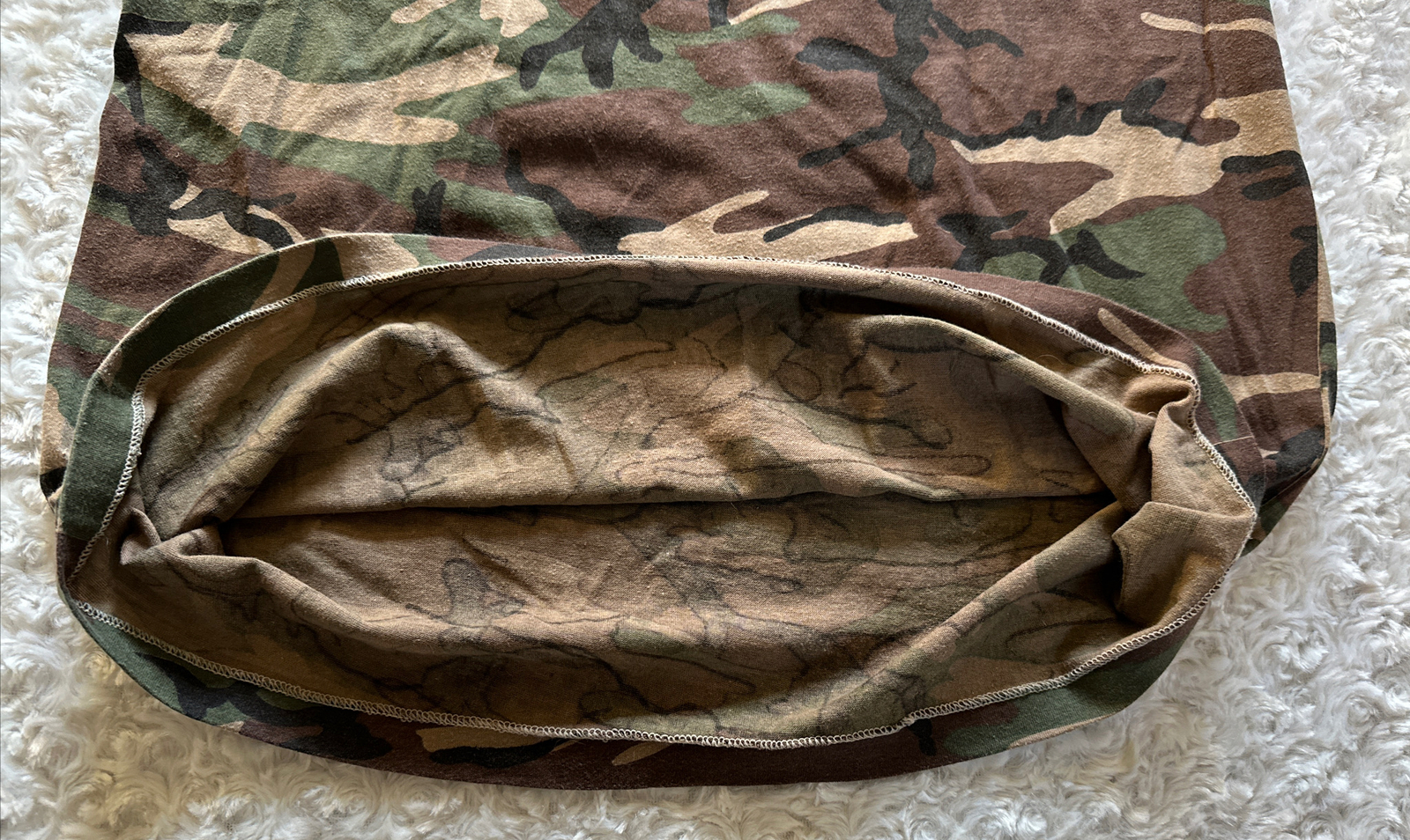 Vintage Woodland L 42-44 Camo 50/50 T-Shirt 1980s Single-Stitch Pocket Tee USA