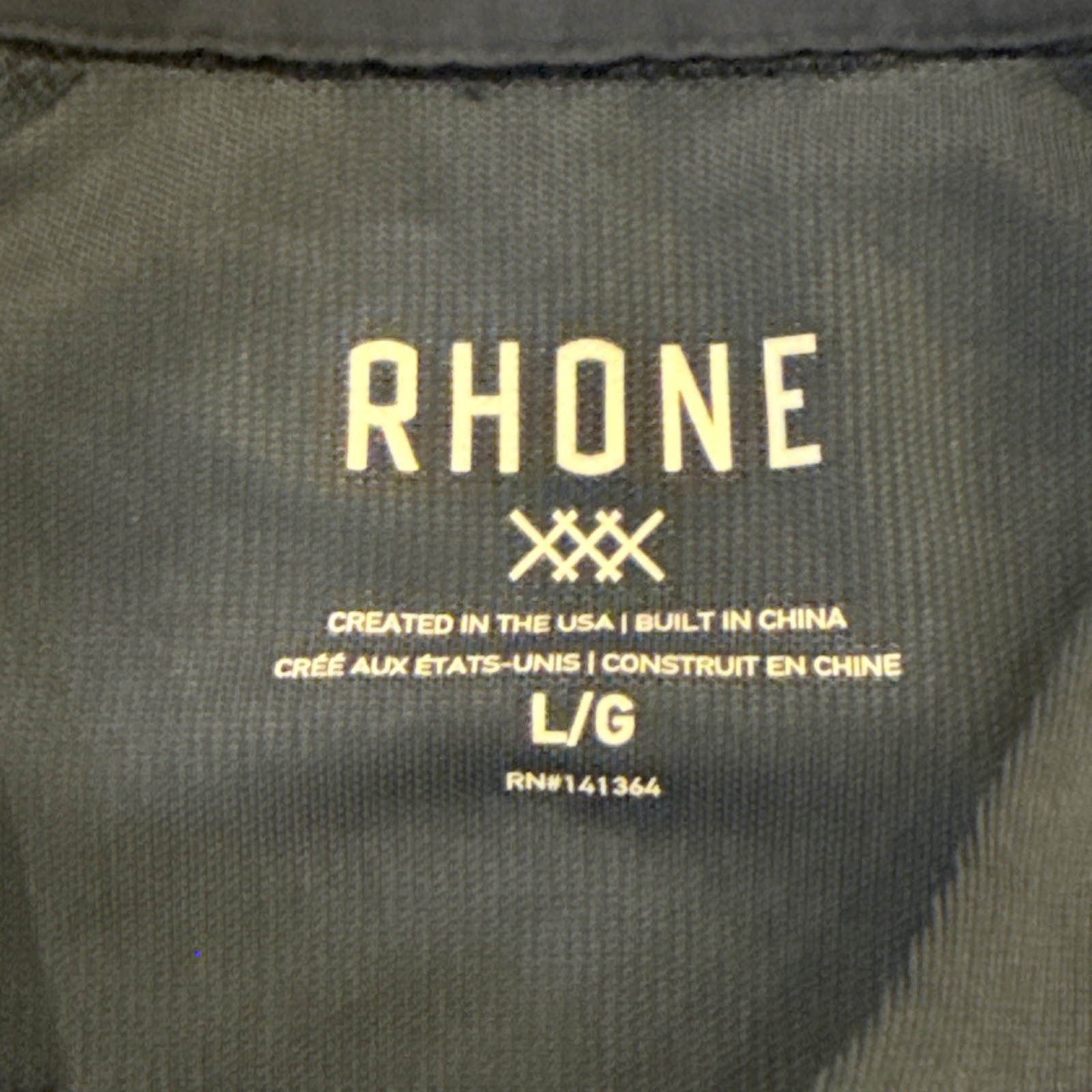 Rhone Shirt Men’s Large Blue 3 Button Crewneck Performance Stretch