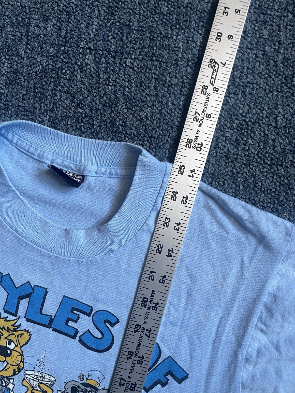 Vintage Lifestyles Of The Poor & Unknown Shirt Mens Medium Blue Cat 80s Funny