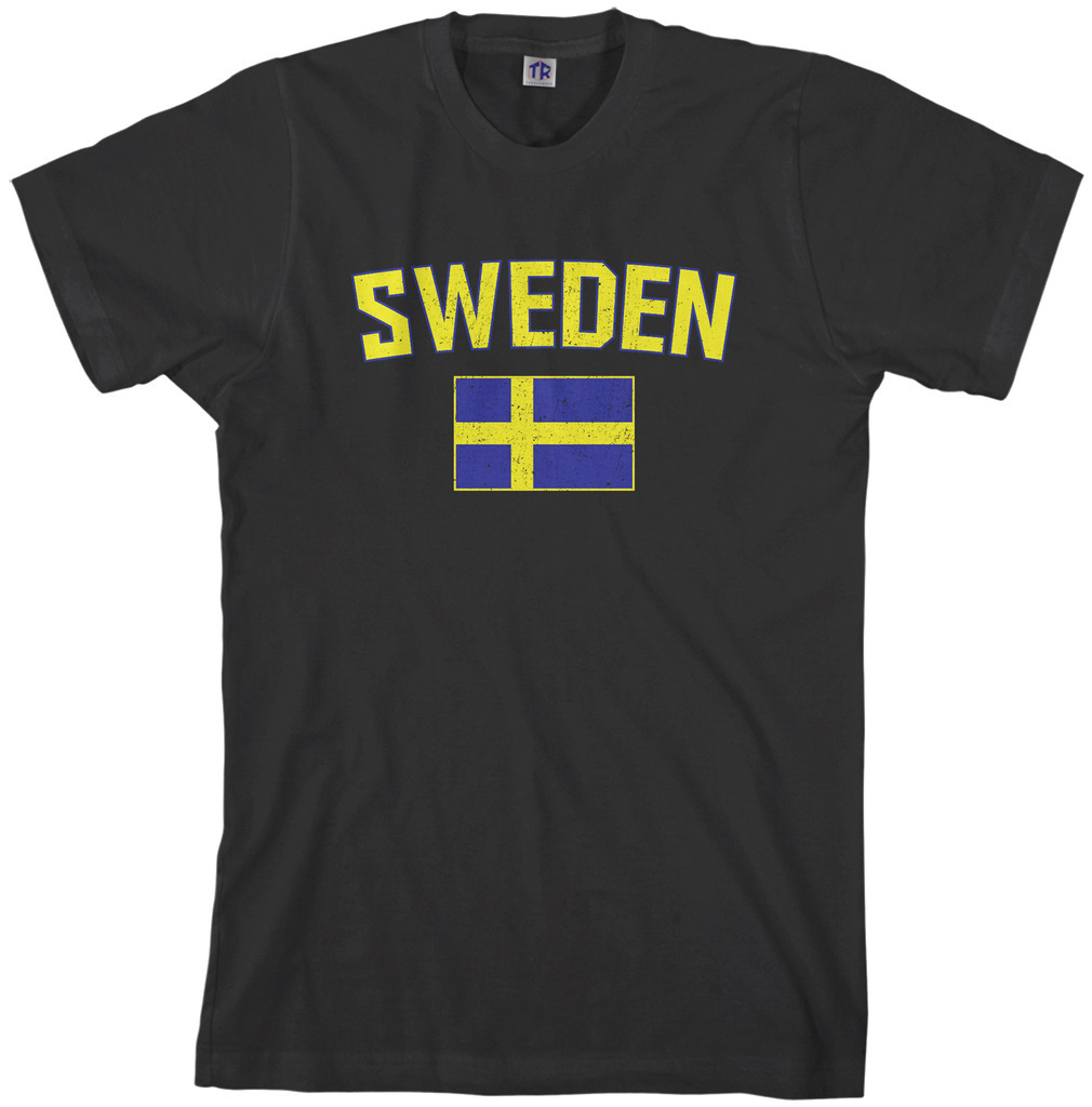 Threadrock Men’s Sweden Flag T-shirt Swedish Stockholm