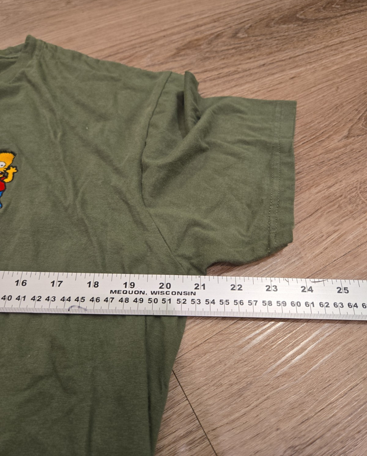 Vintage Bart Simpson Embroidered T-Shirt Green Fox Men’s Size Large