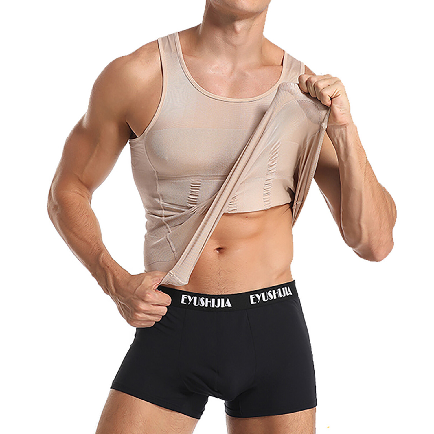 Mens Body Shaper Toning Vest Compression Shirt Tank Top Shapewear Slim Underwear