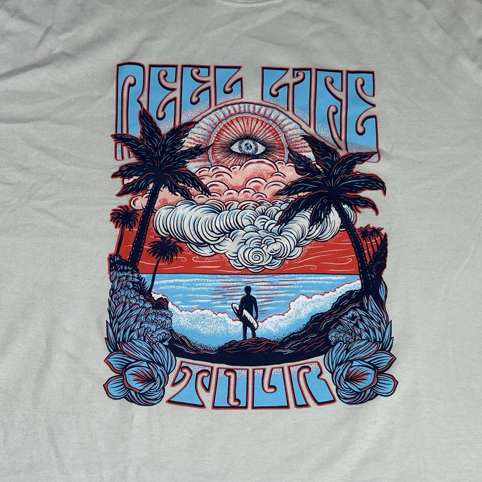 Reel Life Tshirt Mens Size XL Short Sleeve Relaxed Fit Graphic Double Sided New