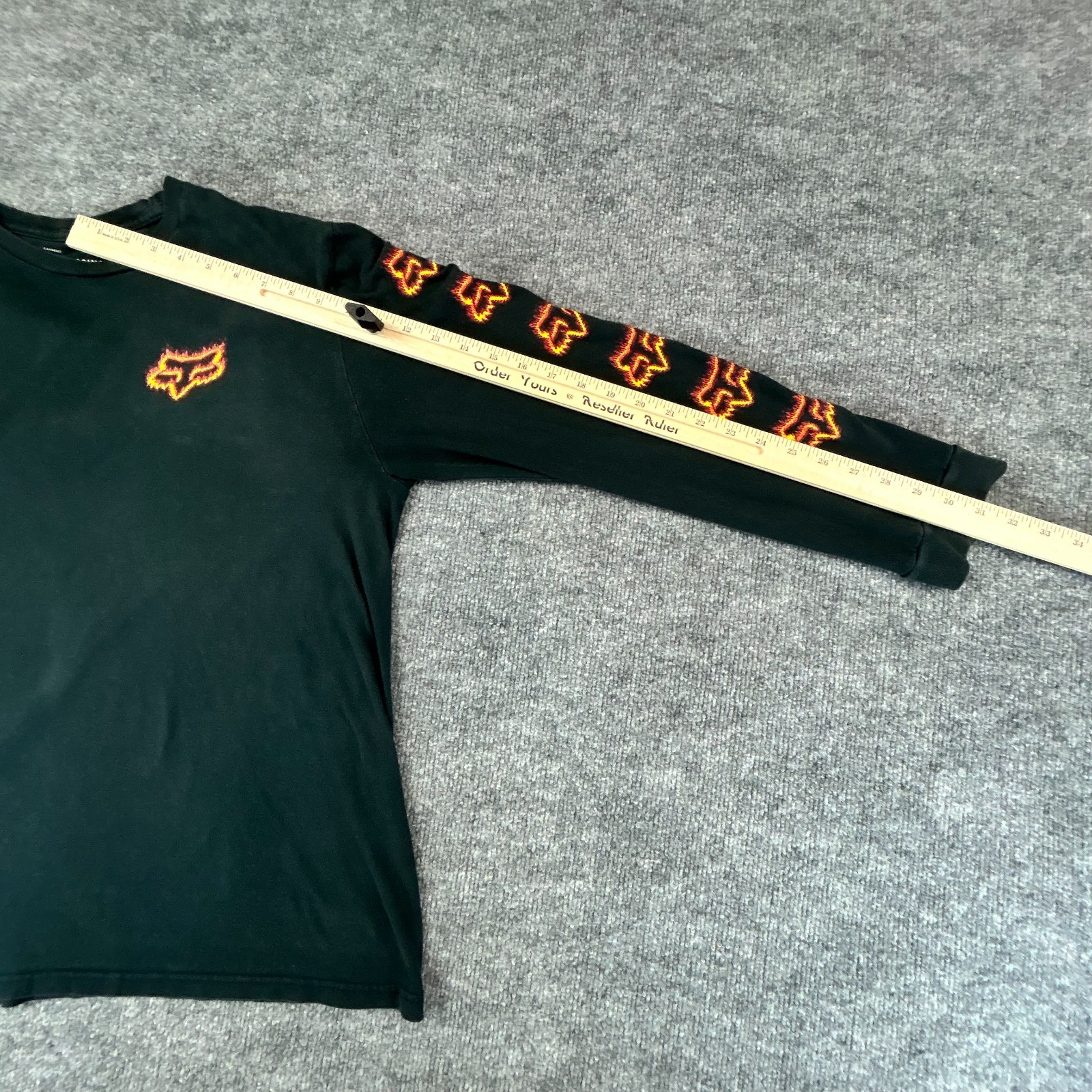 Fox Racing Shirt Mens Medium Black Motocross Faded Biker Streetwear Pullover Y2K