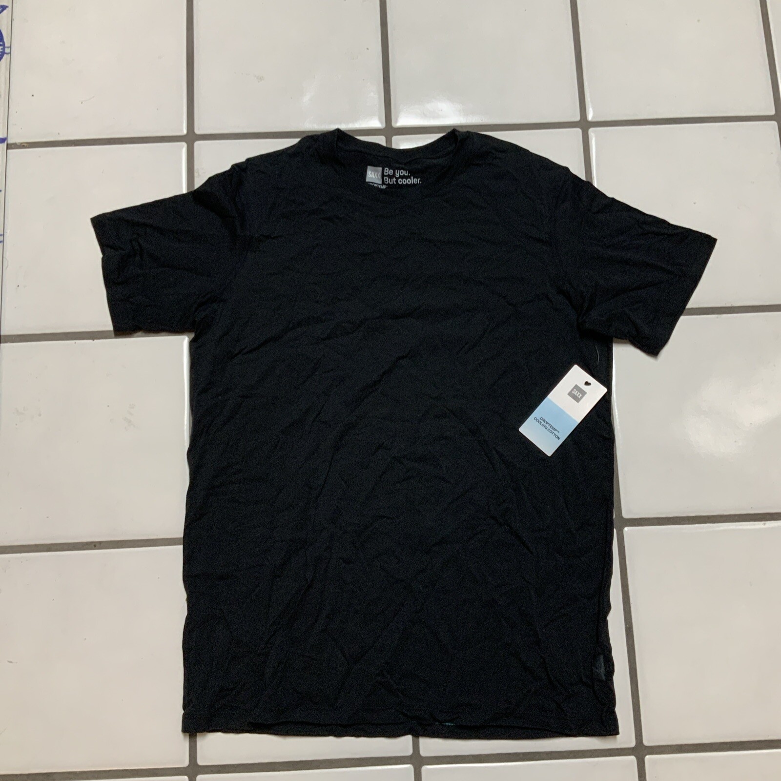 NWT Mens SAXX Droptemp Cooling Cotton T-Shirt Black M