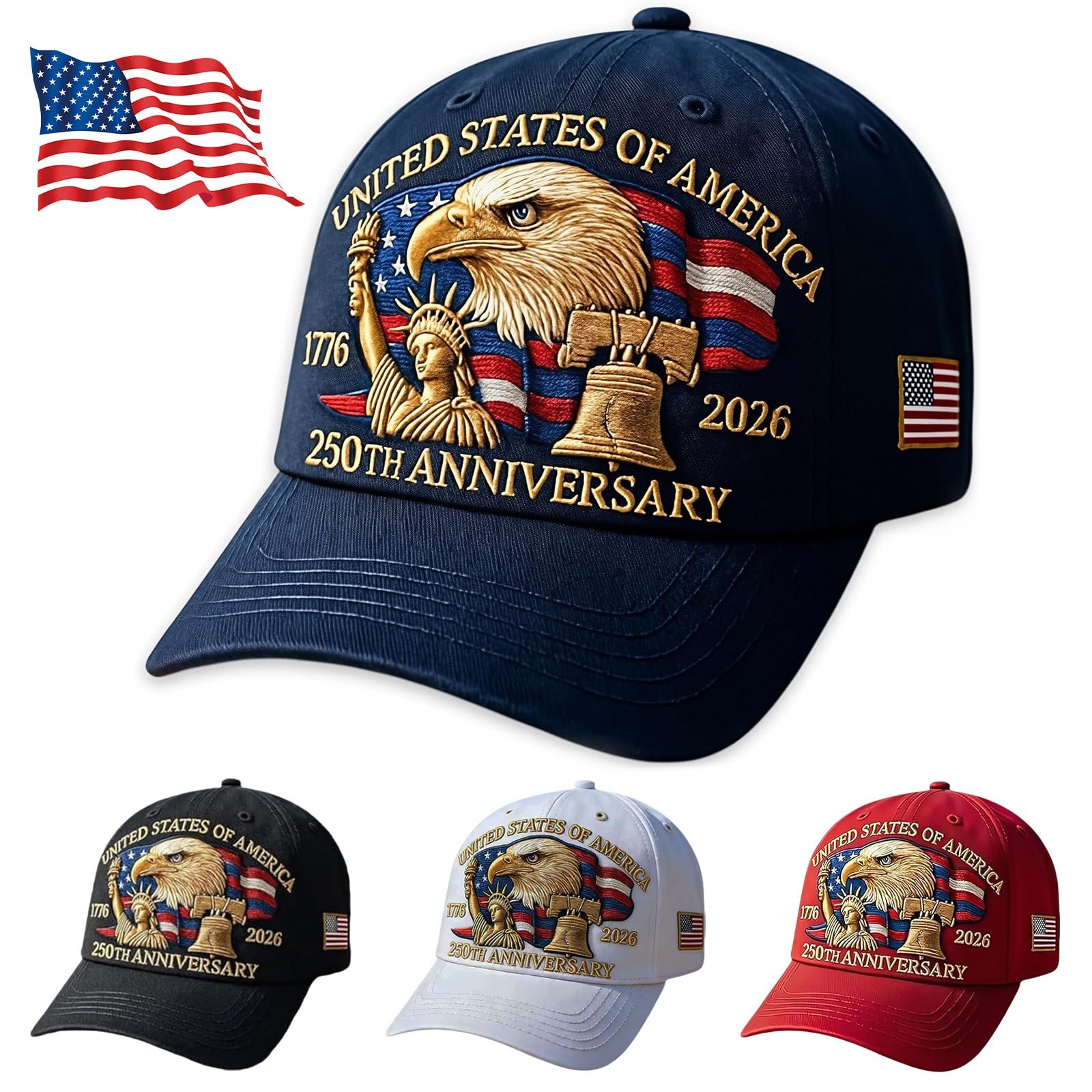 250th Anniversary USA Hat Adjustable United States 250th Anniversary Hat Ret…
