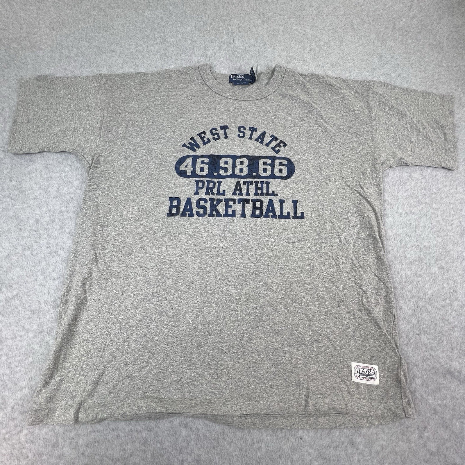 Y2K Polo Ralph Lauren T-Shirt Men Large Vintage Fit West State ATHL Basketball