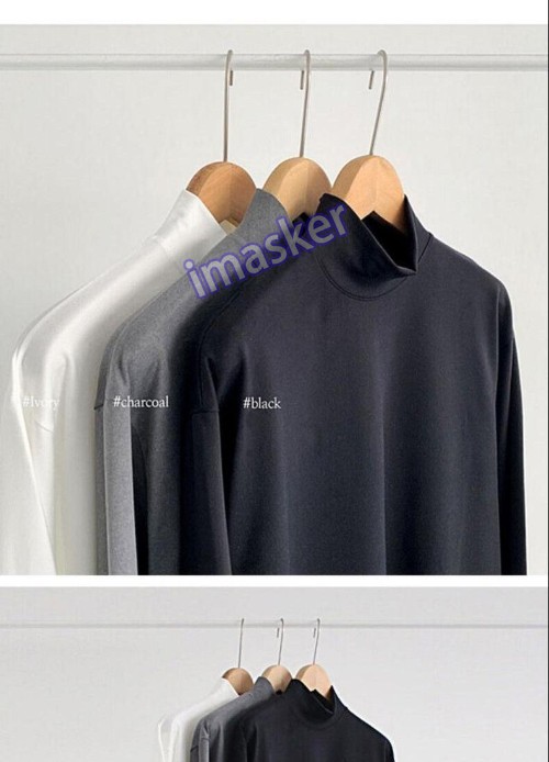 Winter Half-high Collar T Shirt for Men Fashion Long Sleeve T Shirts Men